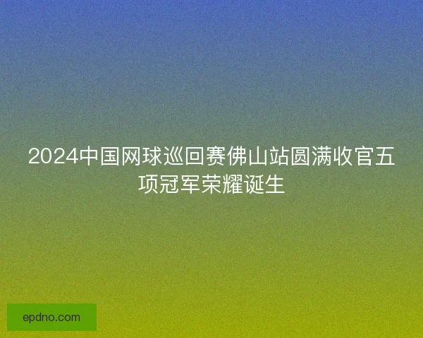 2024中国网球巡回赛佛山站圆满收官五项冠军荣耀诞生 2024中国网球巡回赛佛山站圆满收官五项冠军荣耀诞生